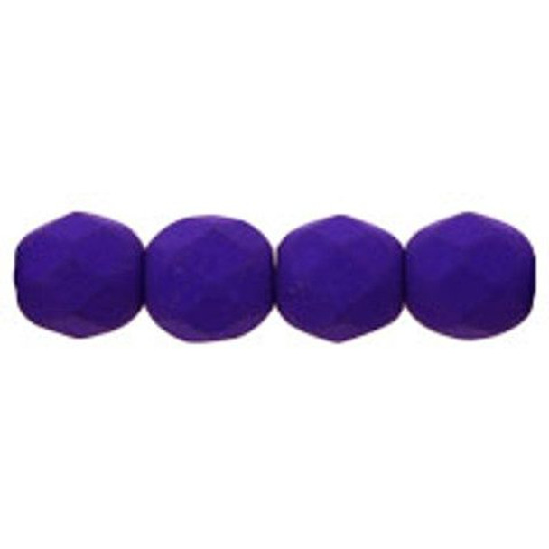 Firepolish 6mm Czech Beads NEON ELECTRIC PURPLE