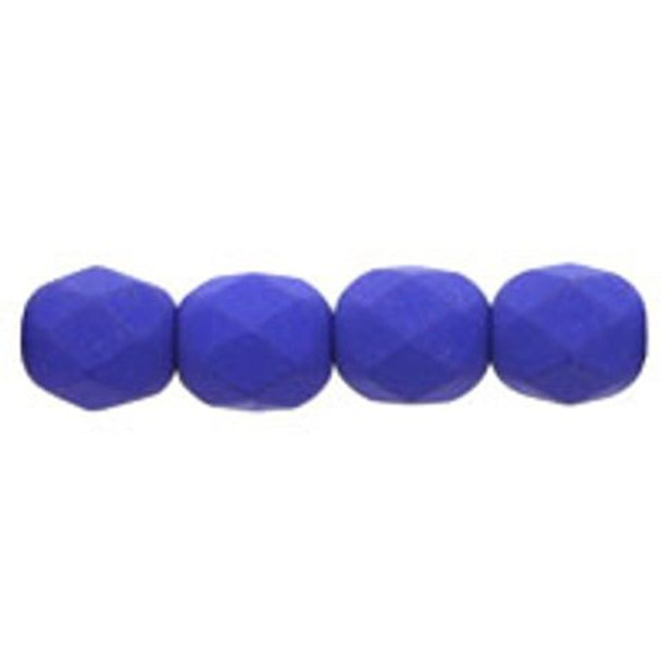 Firepolish 6mm Czech Glass Beads NEON BLUE