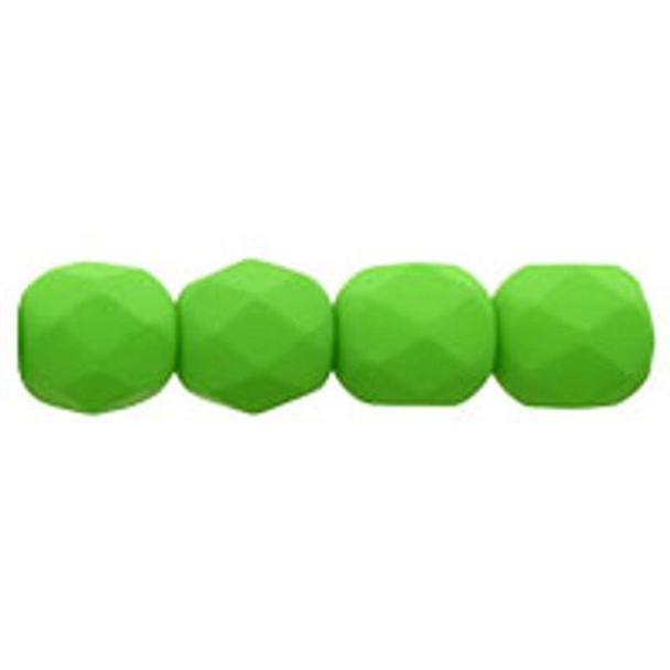 Firepolish 6mm Czech Beads NEON GREEN