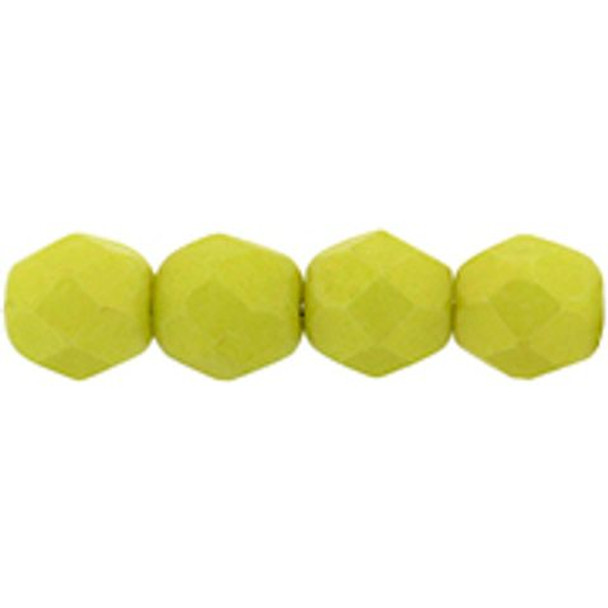 Firepolish 6mm Czech Glass Beads PACIFICA HONEYDEW