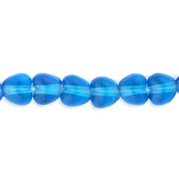 Heart Czech Glass Beads 4x4mm CAPRI BLUE