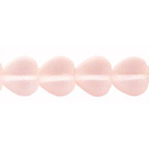 Heart Czech Glass Beads 6x6mm MATTE ROSALINE