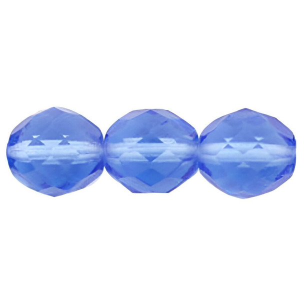 Firepolish 10mm Czech Glass Beads MED SAPPHIRE