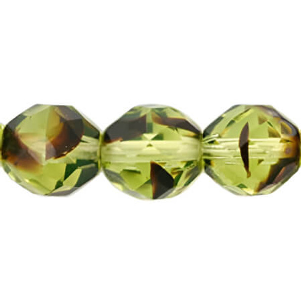 Firepolish 10mm Czech Glass Beads JONQUIL TORTOISE