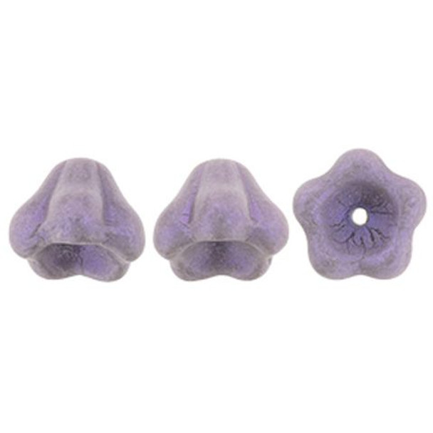 Bell Flower Czech Beads 8x6mm OPALESCENT AMETHYST