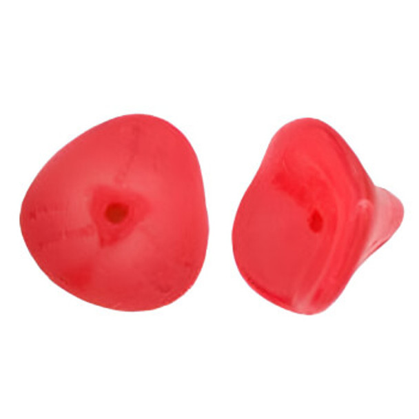 Three Petal Flower Czech Glass Beads 12x10mm RASPBERRY SORBET