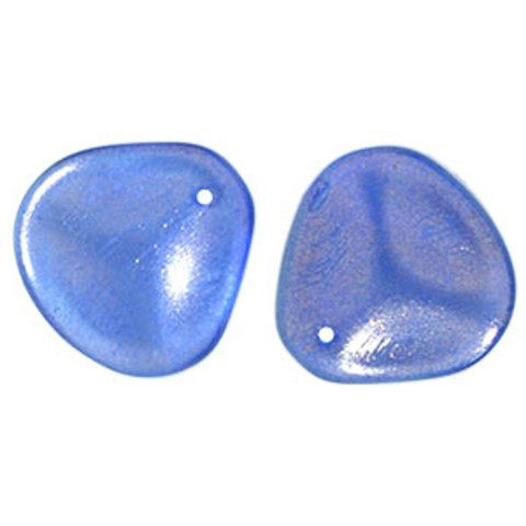 Rose Petal Czech Beads 14x13mm HALO ULTRAMARINE