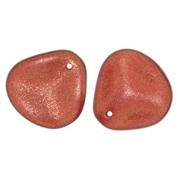 Rose Petal Czech Beads 14x13mm HALO CARDINAL