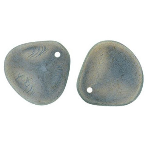 Rose Petal Czech Beads 14x13mm HALO ETHEREAL SHADOWS