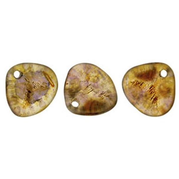 Rose Petal Czech Beads 8x7mm ROSALINE COPPER PICASSO