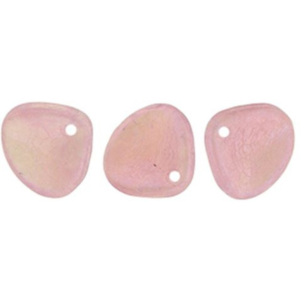 Rose Petal Czech Beads 8x7mm ROSE SHIMMER MILKY PINK