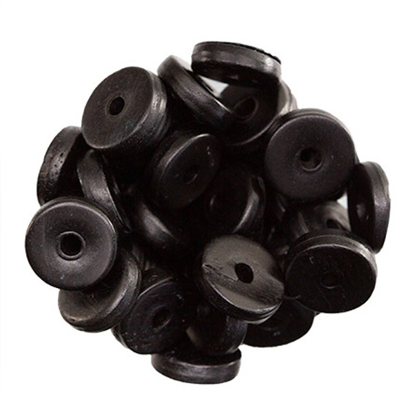 Heishi Bone Bead 12x4mm Black (Pack of 50 pcs)