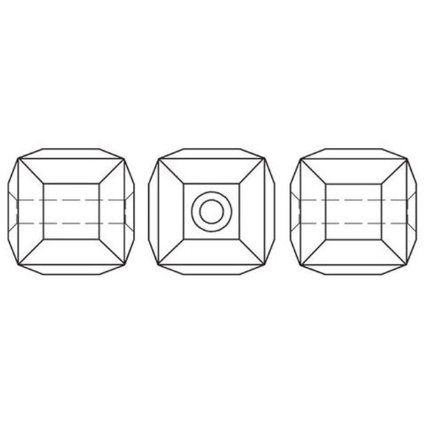 ELITE Eureka Crystal Faceted Cube Bead 4mm IRIS