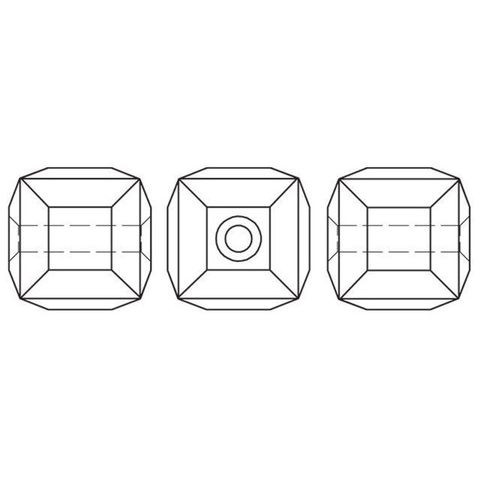 Swarovski Crystal Faceted Cube Bead 6mm ROSE WATER OPAL SHIMMER B