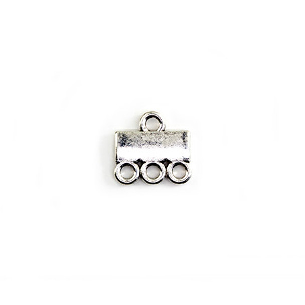 Link 3 STRANDS CONNECTOR 12x11mm Antique Silver Plated