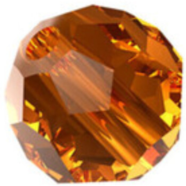 ELITE Eureka Crystal Faceted Round 6mm LIGHT AMBER