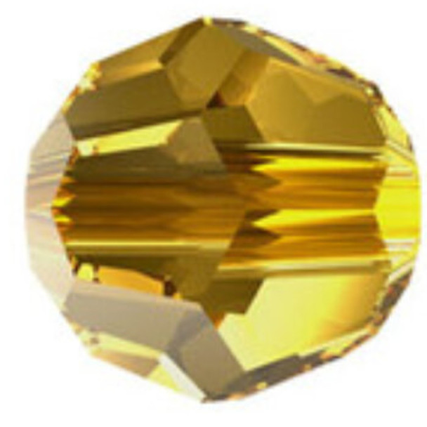 ELITE Eureka Crystal Faceted Round Bead 4mm GOLDEN TOPAZ 5000