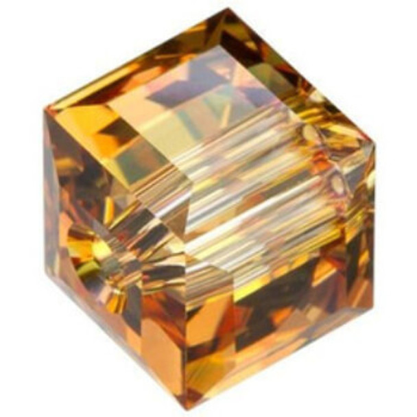 ELITE Eureka Crystal Faceted Cube Bead 8mm CRYSTAL METALLIC SUNSHINE