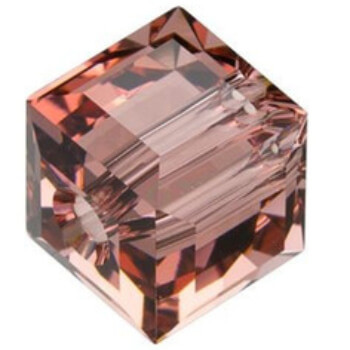 Swarovski Crystal Faceted Cube Bead 6mm BLUSH ROSE 5601