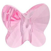 Swarovski Crystal Butterfly Bead 6mm LIGHT ROSE 5754