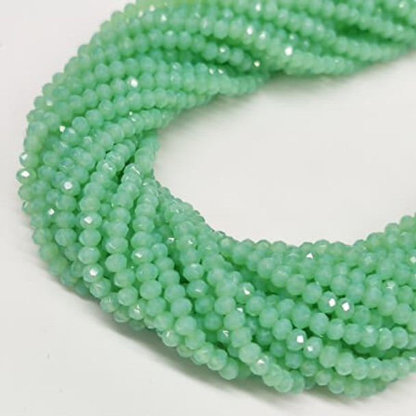 Chinese Crystal Rondelle Beads LT. CHRYSOLITE OPAL