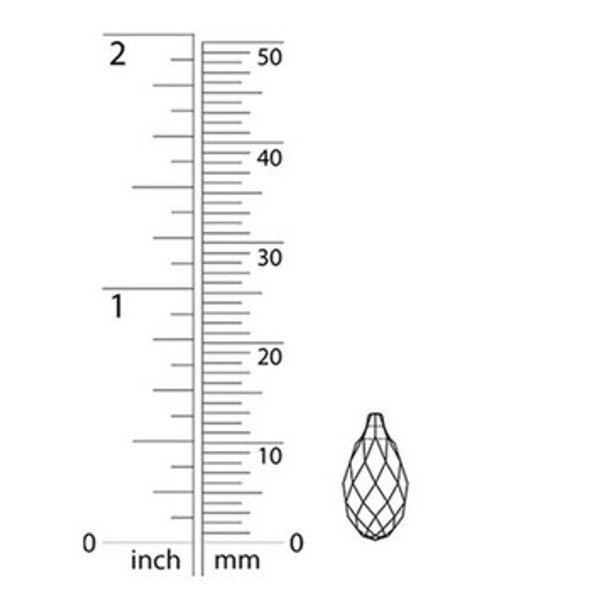 ELITE Crystal Briolette Pendant 13x6.5mm SMOKED AMBER