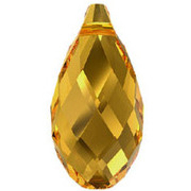 ELITE Eureka Crystal Briolette Pendant 13x6.5mm GOLDEN TOPAZ 6010