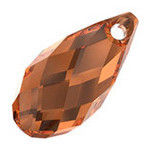 Swarovski Briolette Pendant 11x5.5mm SMOKED AMBER