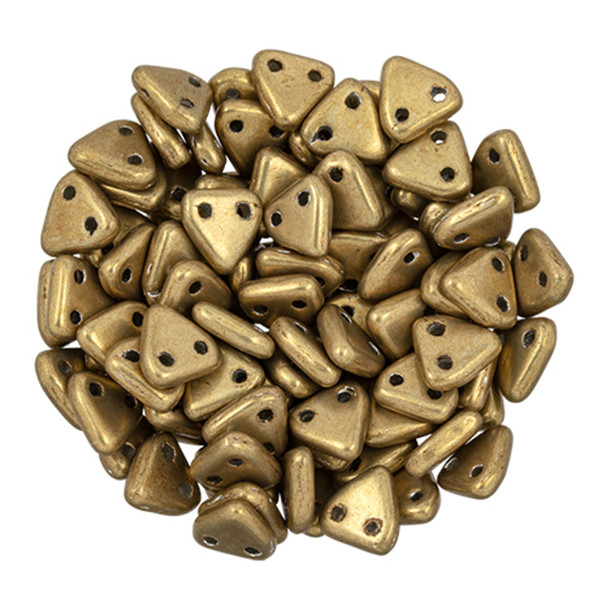 2-Hole TRIANGLE Beads 6mm CzechMates SATURATED METALLIC CEYLON YELLOW