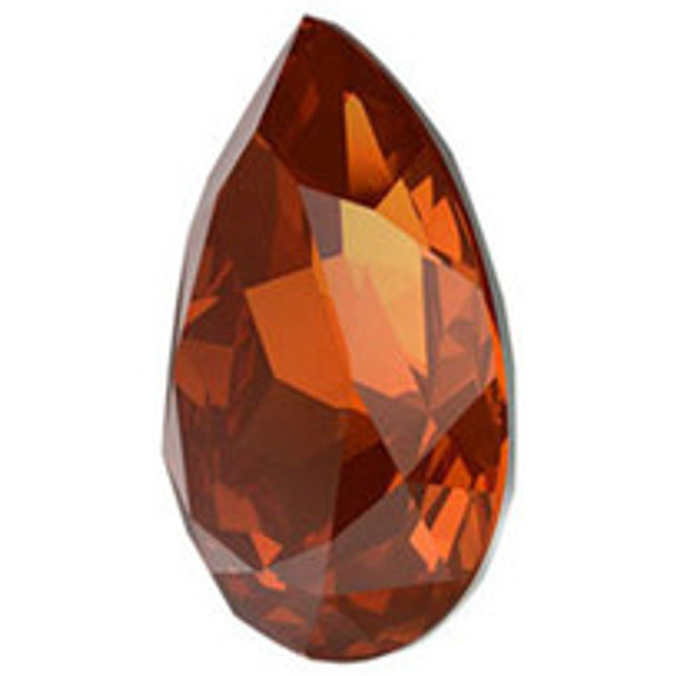 ELITE Eureka Crystal Pear Fancy Stone 18mm SMOKED AMBER