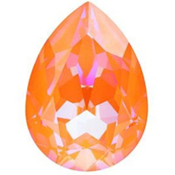 ELITE Eureka Crystal Pear Fancy Stone 18mm ORANGE GLOW DELITE LacquerPRO 4320