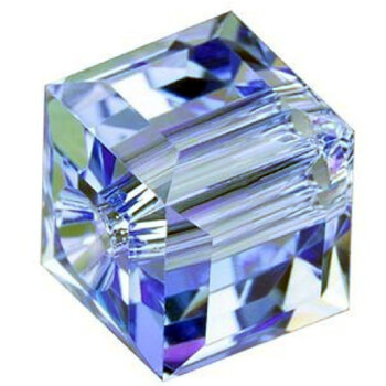 Swarovski Crystal Faceted Cube Bead 8mm LIGHT SAPPHIRE SHIMMER B 5601