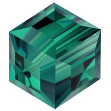 Swarovski Crystal Faceted Cube Bead 8mm EMERALD 5601