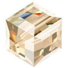 Swarovski Crystal Faceted Cube Bead 8mm CRYSTAL GOLDEN SHADOW 5601