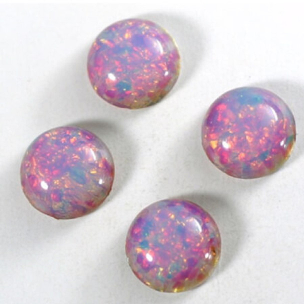 Czech Glass Round Cabochon 15mm FIRE OPAL