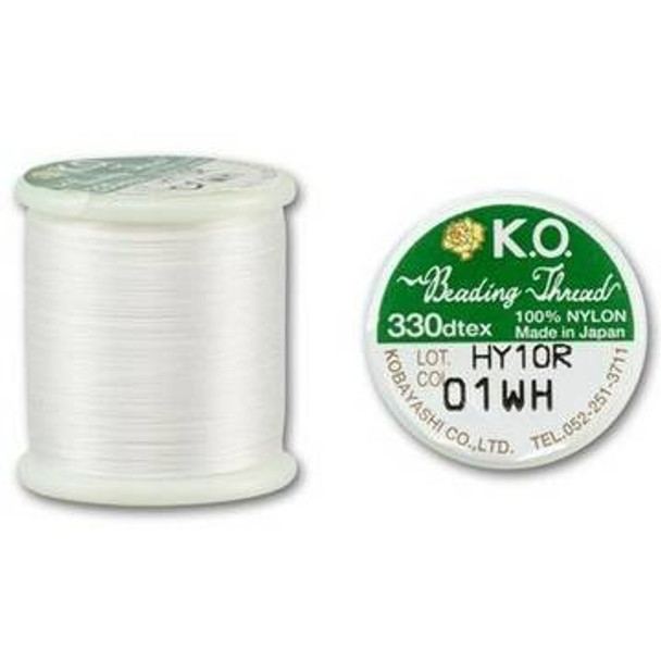 KO Nylon Japanese Beading Thread WHITE