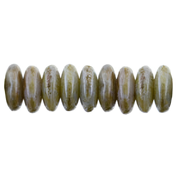 Czech Glass Beads Rondelle Disc LUSTER OPAQUE GREEN 6mm