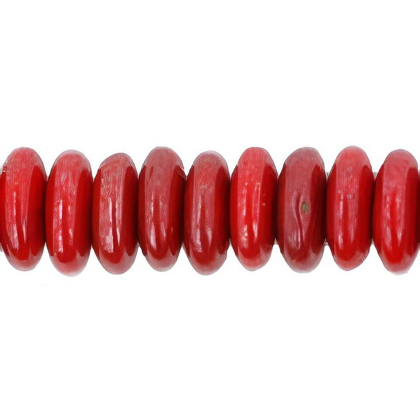 Czech Glass Beads Rondelle Disc GRAY LUSTER OPAQUE RED 6mm