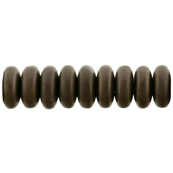 Czech Glass Beads Rondelle Disc MATTE DK BRONZE