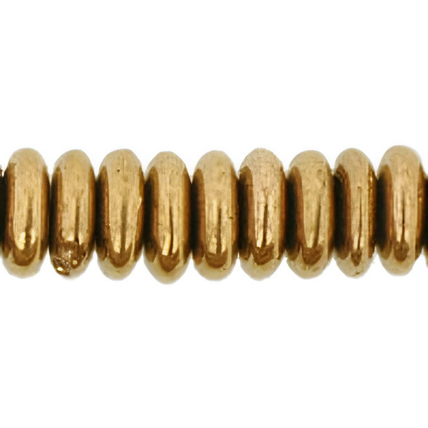 Czech Glass Beads Rondelle Disc BRONZE 6mm