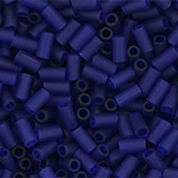 Toho BUGLE Seed Beads 3mm TRANSPARENT FROSTED COBALT