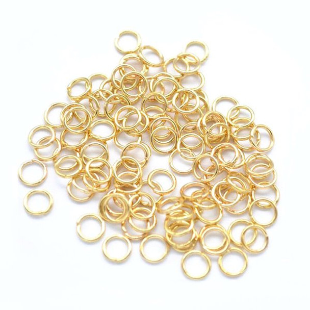 Jump Rings 4mm 22 Gauge LIGHT GOLD PLATED