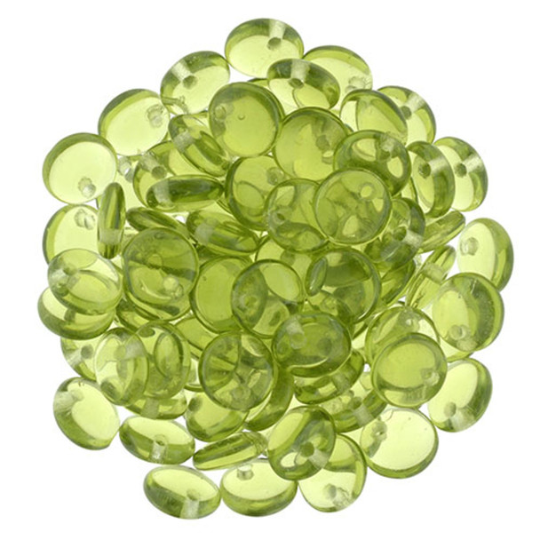 Czech Glass Lentil Beads OLIVINE 6mm