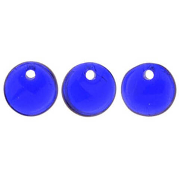 Czech Glass Lentil Beads COBALT