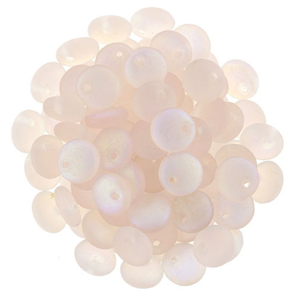 Czech Glass Lentil Beads MATTE ROSALINE AB 6mm