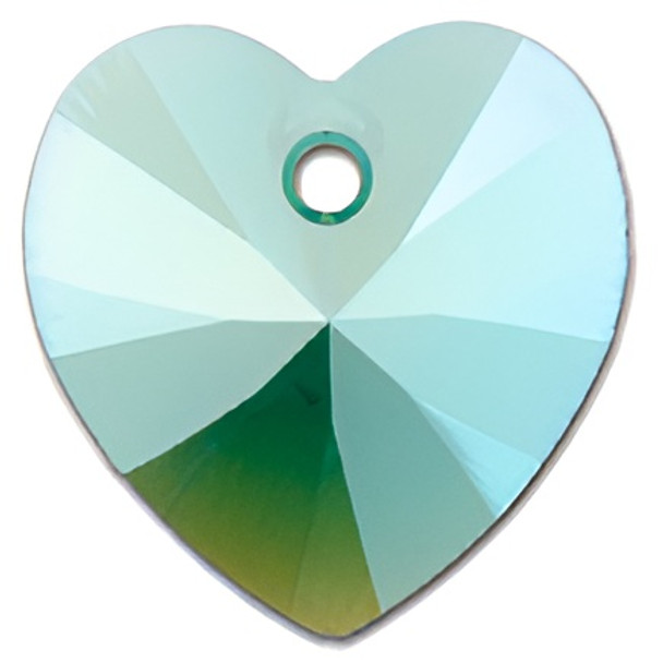 ELITE Eureka Crystal Heart Pendant 14mm EMERALD SHIMMER 6228