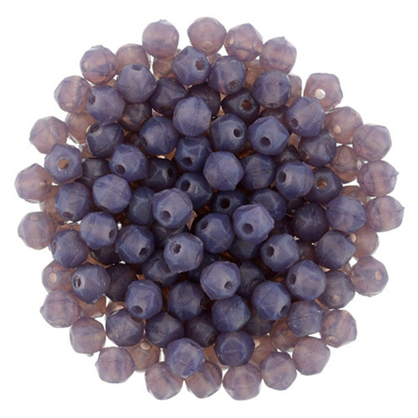 Czech Glass English Cut Beads MILKY AMETHYST 3mm