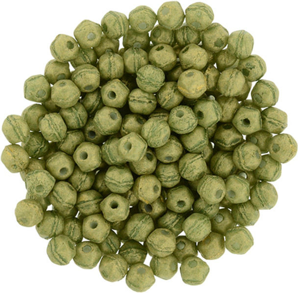 Czech Glass English Cut Beads PACIFICA AVOCADO 3mm