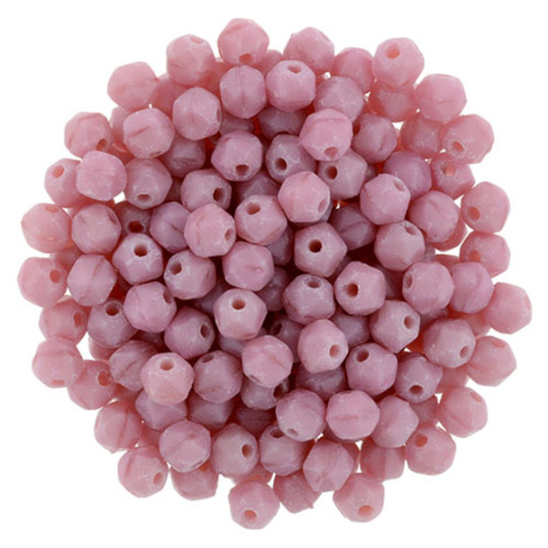 Czech Glass English Cut Beads MATTE CORAL PINK 3mm