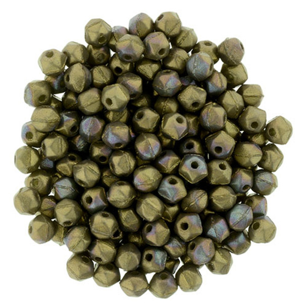 Czech Glass English Cut Beads MATTE OXIDIZED BRONZE CLAY 3mm